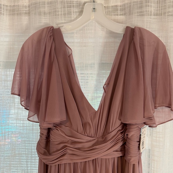 Flutter Sleeve Mesh Maternity Bridesmaid wDress-Color Quartz- Size M - Picture 2 of 4